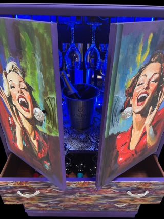 1950'S Drinks Cabinet - Hand Painted - Image 3