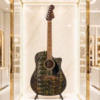 Crocodile Skin Fender Electro Acoustic Guitar