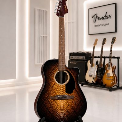 Sunburst Snakeskin Fender Electro Acoustic Guitar (Copy)