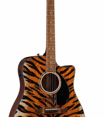 Tiger Skin Fender Electro Acoustic Guitar