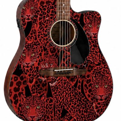 Red Leopards Fender Electro Acoustic Guitar