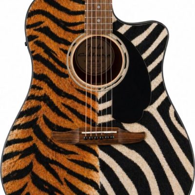 Tiger Meets Zebra Fender Electro Acoustic Guitar